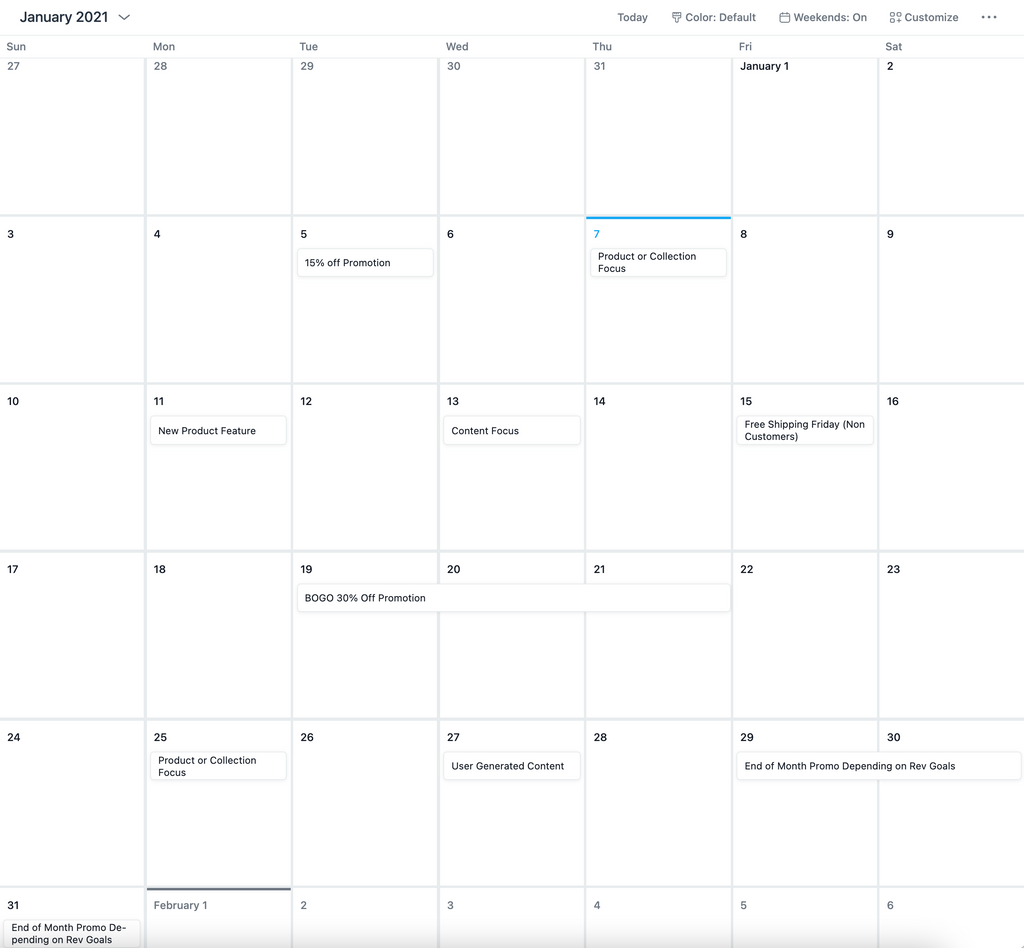 Hey Frankie Strategy Calendar
